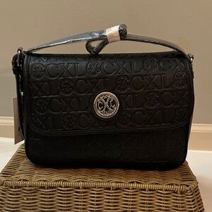 Clara Embossed Logo Shoulder Bag